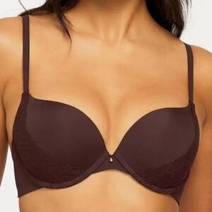 NEW Montelle Allure Light Push-Up Lace Underwire T-Shirt Bra 9316 Cocoa (Brown)